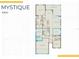 Detailed floor plan showcasing the layout of the Mystique model home, including bedrooms and living spaces at 17200 Luminous Ave, Venice, FL 34293