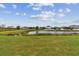 Scenic backyard view with a serene pond and lush greenery, perfect for relaxation and enjoying nature at 19316 Eagle Creek Ln, Tampa, FL 33647