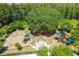 Community playground featuring swings, slides, shade coverings, and walking path for children to enjoy at 19316 Eagle Creek Ln, Tampa, FL 33647