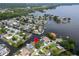 Scenic aerial shot of a waterfront community and canal homes at 250 W Canal Dr, Palm Harbor, FL 34684