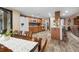 Spacious kitchen featuring wood cabinets and countertops with a view of the breakfast nook at 3427 Forest Bridge Cir, Brandon, FL 33511
