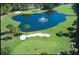 Scenic aerial view of a lush green golf course with a tranquil pond and water fountain feature at 36750 Us 19 N # 06111, Palm Harbor, FL 34684