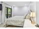 Bright bedroom with modern lamp, slider to patio and nature views at 36750 Us 19 N # 06111, Palm Harbor, FL 34684
