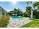 Backyard swimming pool surrounded by well-maintained landscaping, greenery and trees at 4104 W Watrous Ave, Tampa, FL 33629