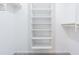 Walk in closet with a floor-to-ceiling shelving unit to maximize storage potential at 4137 Northmeadow Cir, Tampa, FL 33618