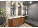 Elegant bathroom with a double vanity, glass shower, and stylish tile work at 4219 26Th N Ave, St Petersburg, FL 33713