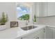 Bright kitchen area featuring a stainless steel sink and light-green cabinetry at 4219 26Th N Ave, St Petersburg, FL 33713