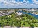 Beautiful aerial view overlooking the river, park, and buildings, showcasing green spaces at 5406 N Pershing Pl, Tampa, FL 33603