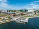 Stunning aerial view of a mixed-use development featuring waterfront access, outdoor seating, and modern architecture at 5406 N Pershing Pl, Tampa, FL 33603
