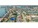 Beautiful aerial view of a property in a waterfront community, near the bay, and landscaped for privacy at 6129 Leeland S St, St Petersburg, FL 33715