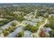 An aerial view of townhomes nestled among mature trees at 232 Hunter Ct, Palm Harbor, FL 34684
