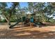 Fun playground nestled in a park with lush greenery and shade trees, perfect for outdoor activities at 5903 Nature Ridge Ln, Lithia, FL 33547