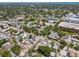An aerial view captures a neighborhood setting with mature trees and a mix of residential and commercial properties at 701 14Th N St, St Petersburg, FL 33705