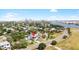 Aerial view showcasing this home's proximity to downtown with amazing water views and beautifully landscaped surroundings at 706 S Davis Blvd, Tampa, FL 33606