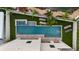 Aerial view of the backyard featuring a rectangular in-ground pool, spa and ample lounging space at 706 S Davis Blvd, Tampa, FL 33606