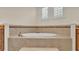 Close-up of a soaking tub with tile surround and decorative accents at 729 Manns Harbor Drive, Apollo Beach, FL 33572