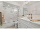 Bathroom with a tiled shower and a sink at 834 Cambridge Ct, Dunedin, FL 34698