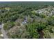 Stunning aerial view showcasing the home, its pool, and the tranquil, tree-filled surroundings at 17515 Drake Ct, Lutz, FL 33559