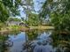 Scenic pond reflecting surrounding trees and landscape, creating a peaceful and natural setting at 17515 Drake Ct, Lutz, FL 33559