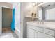 Updated bathroom showcasing neutral paint colors and a vanity with modern fixtures at 2704 Chambray Ln, Tampa, FL 33611