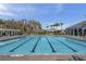 Lap swimming pool in the community with lounge seating, pergola, and clear blue skies at 32699 Dashel Palm Ln, Wesley Chapel, FL 33543