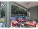 Covered back patio features patio furniture and a view of the pool at 11102 Avery Oaks Dr, Tampa, FL 33625