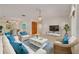 Comfortable living room with cozy seating, a white coffee table, and a television at 1144 Lanyard St, Palm Harbor, FL 34685
