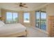 Main bedroom features gulf views and sliding glass doors to the balcony at 1170 Gulf Blvd # 402, Clearwater, FL 33767