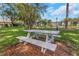 Relax at the community picnic table by the pond, under the shady trees at 2650 Countryside Blvd # A104, Clearwater, FL 33761