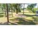 Backyard fire pit with multiple chairs for outdoor gatherings at 27477 Old Trilby Rd, Brooksville, FL 34602