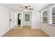 Bright bedroom with hardwood floors, natural lighting and private access to the yard at 27477 Old Trilby Rd, Brooksville, FL 34602
