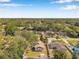 Aerial view of a suburban neighborhood showcasing the mature trees and the layout of the homes at 2873 Karen Ave, Largo, FL 33774