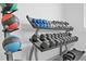 Weight room equipped with medicine balls, dumbbells, kettlebells and a pull up bar at 400 150Th Ave # 506, Madeira Beach, FL 33708