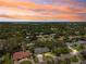 Expansive aerial shot of a residential neighborhood with beautiful homes surrounded by mature trees under an vibrant sky at 8231 31St N Ter, St Petersburg, FL 33710