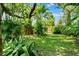 Lush backyard with mature trees and a wooden fence, providing a private and serene outdoor space at 8231 31St N Ter, St Petersburg, FL 33710