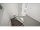 Staircase featuring a window, hanging light fixture, and carpeted stairs at 10503 Dotham Ct, Tampa, FL 33626