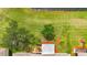 Overhead shot of backyard featuring pristine lawn, mature trees, and well-maintained landscaping at 11457 Captiva Kay Dr, Riverview, FL 33569