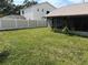 Large backyard showcasing a well-kept lawn and a privacy fence, creating a serene outdoor space at 1165 Falcon Dr, Dunedin, FL 34698