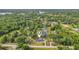 Aerial view of a home nestled amidst lush greenery and a serene pond in a rural setting at 1226 Debuel Rd, Lutz, FL 33549