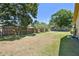 Spacious backyard with mature trees, a well-maintained lawn, and a privacy fence at 2914 Timber Knoll Dr, Valrico, FL 33596
