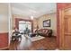 Inviting living room featuring wood floors, neutral walls, and decorative furnishings at 2914 Timber Knoll Dr, Valrico, FL 33596