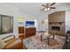 Inviting living room with brick fireplace and stylish decor at 2964 Catherine Dr, Clearwater, FL 33759