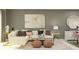 Bright living room featuring stylish decor, modern furnishings, and neutral color palette at 32122 Griffin Sands Ln, San Antonio, FL 33576