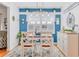 Cozy dining room with white trim, blue accent wall, and rustic nautical decor at 3408 90Th N Ter, Pinellas Park, FL 33782