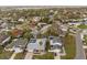 Aerial view of a residential neighborhood with lush greenery and homes with screened-in pools at 3981 Mckay Creek Dr, Largo, FL 33770