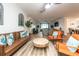 Open-concept living room with modern seating, beach-themed decor, and bright natural light at 3981 Mckay Creek Dr, Largo, FL 33770