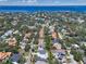 An aerial view shows this home's ideal location close to the water and surrounding neighborhood at 4607 W Lamb Ave, Tampa, FL 33629