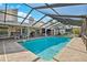 Relax in this backyard pool with a screened-in patio and outdoor seating, perfect for outdoor relaxation at 6104 Schooner Way, Tampa, FL 33615