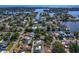 Stunning aerial view showcases waterfront homes with backyard pools, private docks, and lush tropical landscaping at 843 37Th Ne Ave, St Petersburg, FL 33704