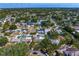 An aerial view of a neighborhood with single Gathering homes and lush trees at 843 37Th Ne Ave, St Petersburg, FL 33704